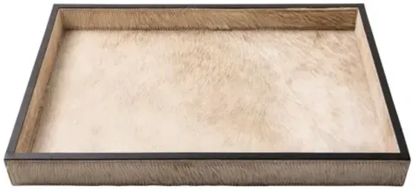 Cow Hide Rectangle Tray - Cream - Ngala Trading Co. - Black
