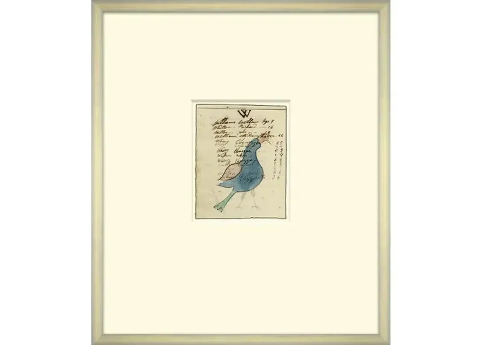 Mennonite Drawing - Blue Bird - Soicher Marin