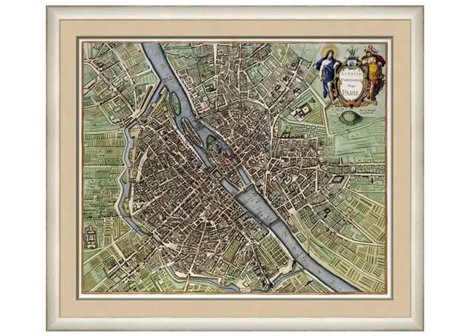 Map of Paris - 1657 - Soicher Marin - Green