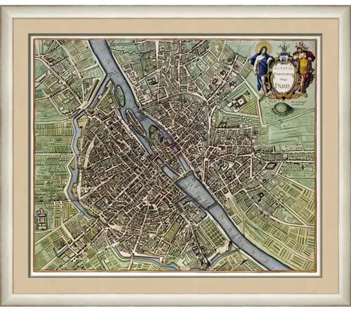 Map of Paris - 1657 - Soicher Marin - Green