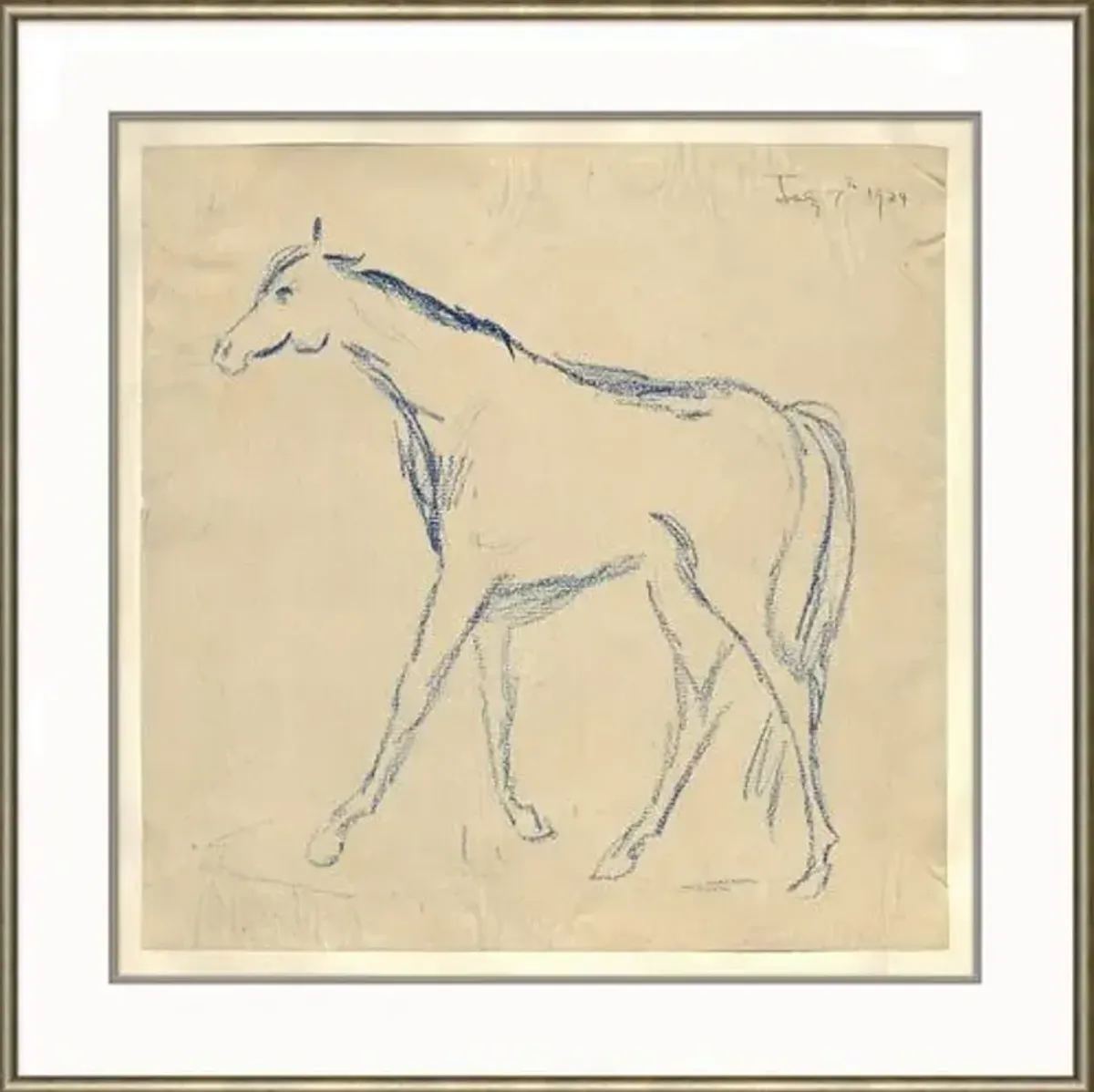 At the Zoo Sketch Series - Blue Horse - Soicher Marin - Brown