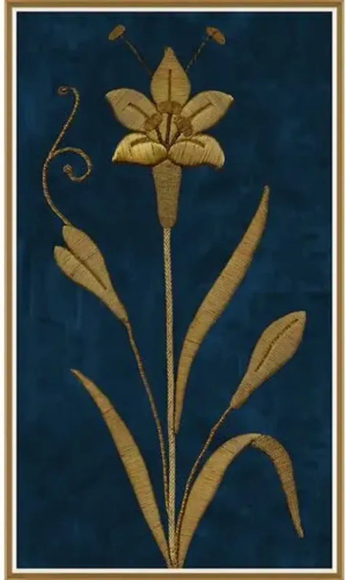 Royal Blue and Gold French Embroidery circa 1850 - Soicher Marin