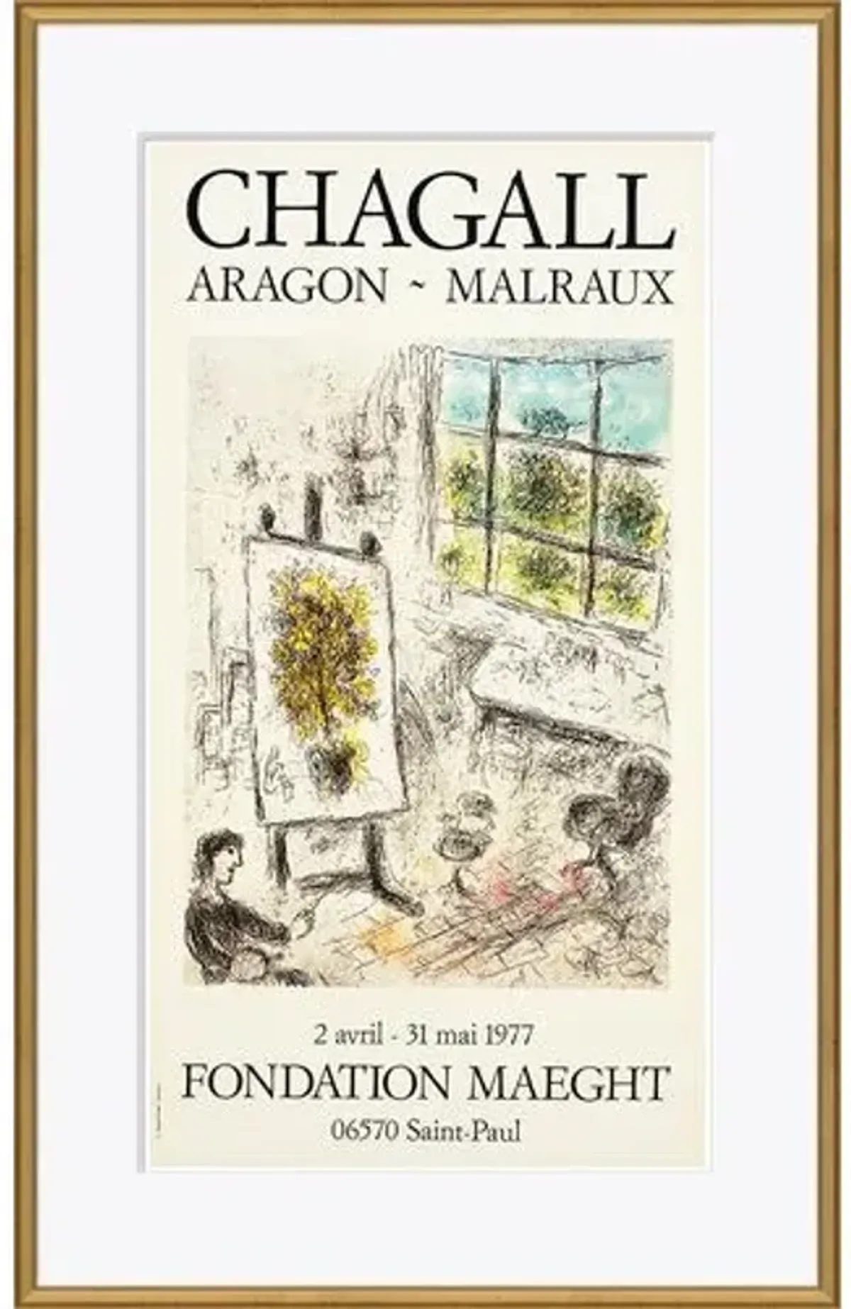 Chagall - Aragon - Malraux 1977 - Soicher Marin - White