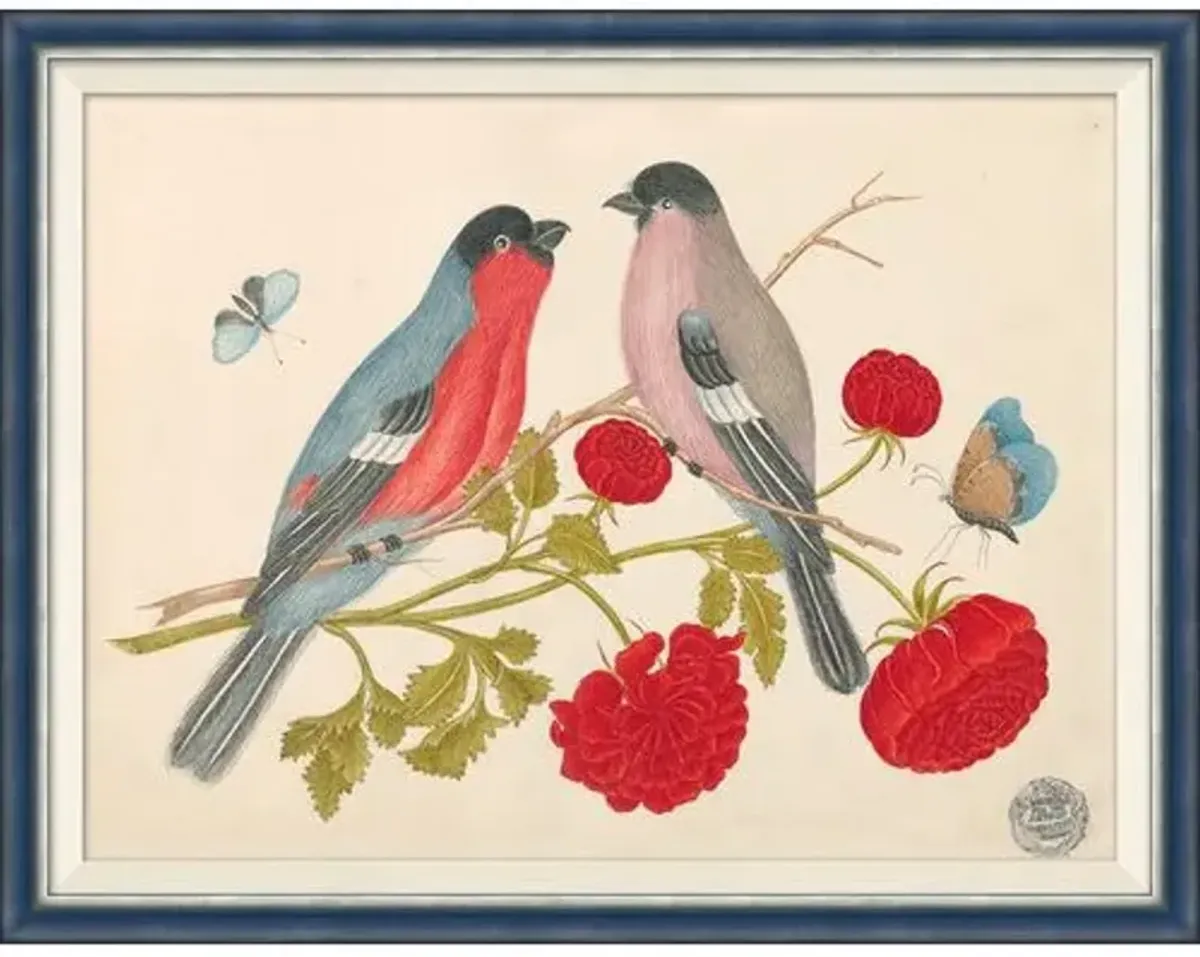 18th Century Floral Bouquets with Birds VI - Soicher Marin - Brown
