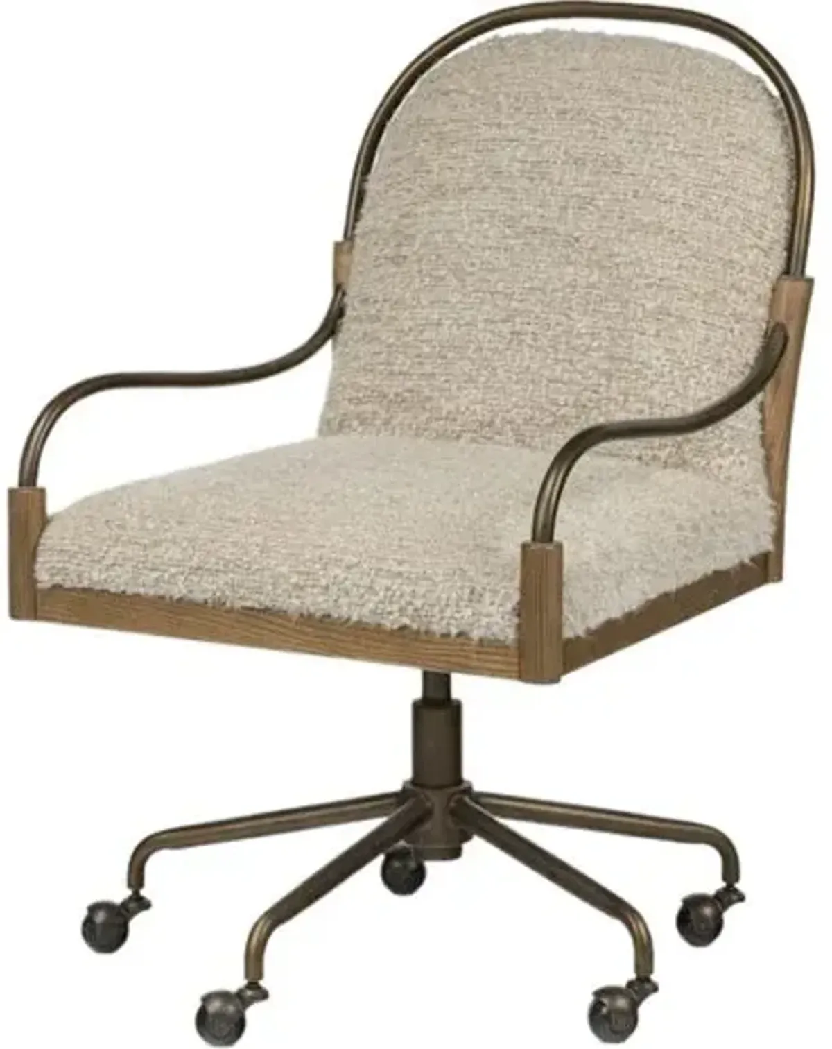 Demi Desk Chair - Ivan Stone Boucle - Amber Lewis x Four Hands - Gray