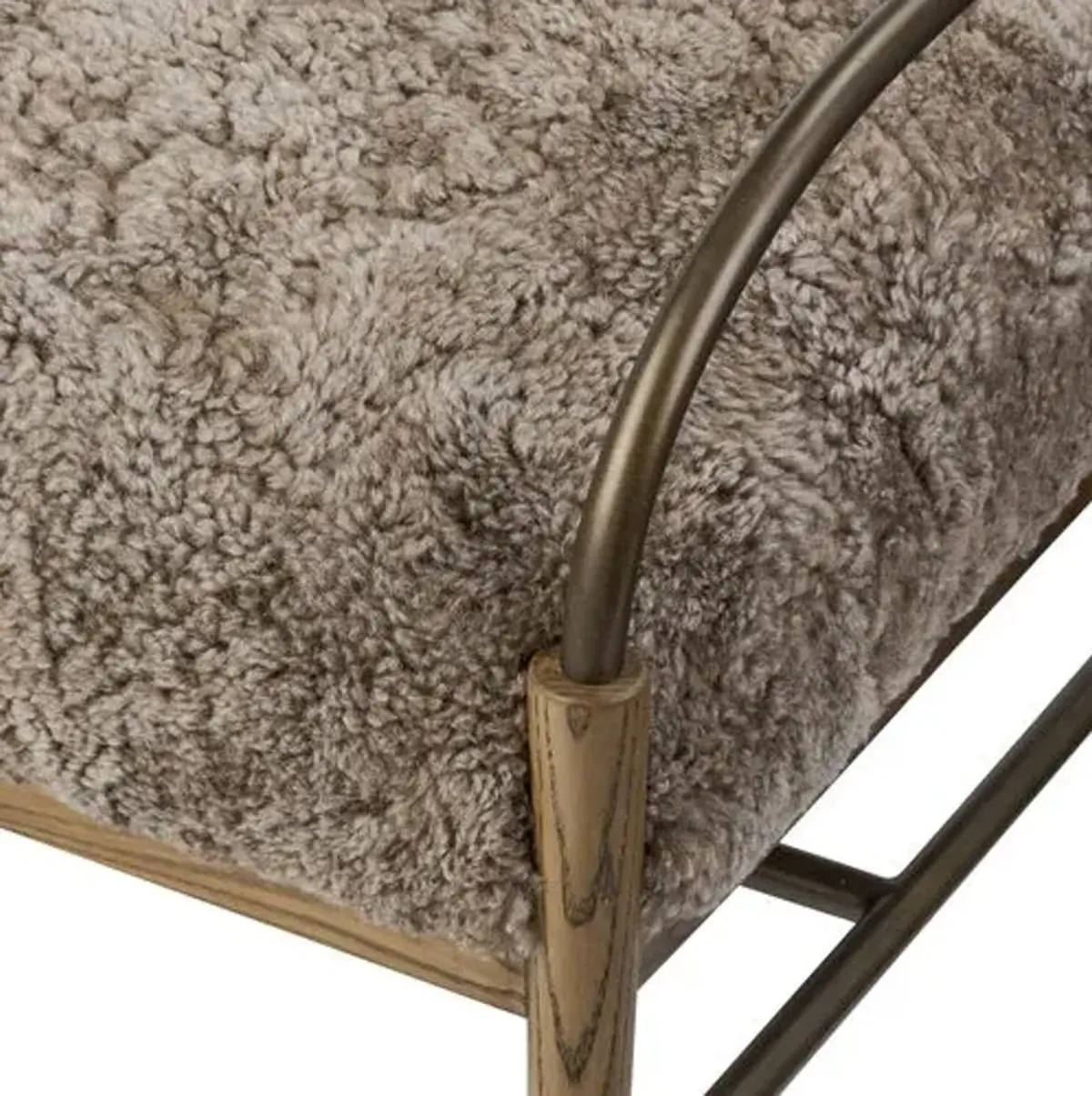 Demi Iron Accent Bench - Amber Lewis x Four Hands - Brown