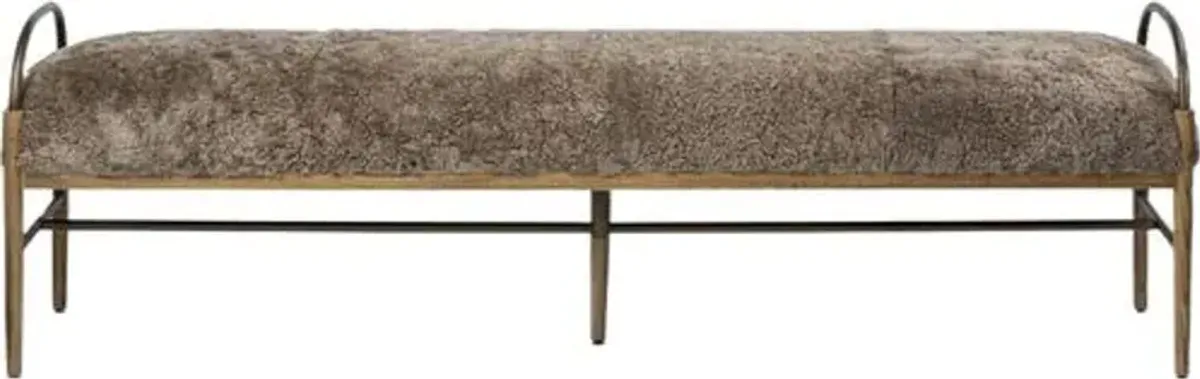 Demi Iron Accent Bench - Amber Lewis x Four Hands - Brown