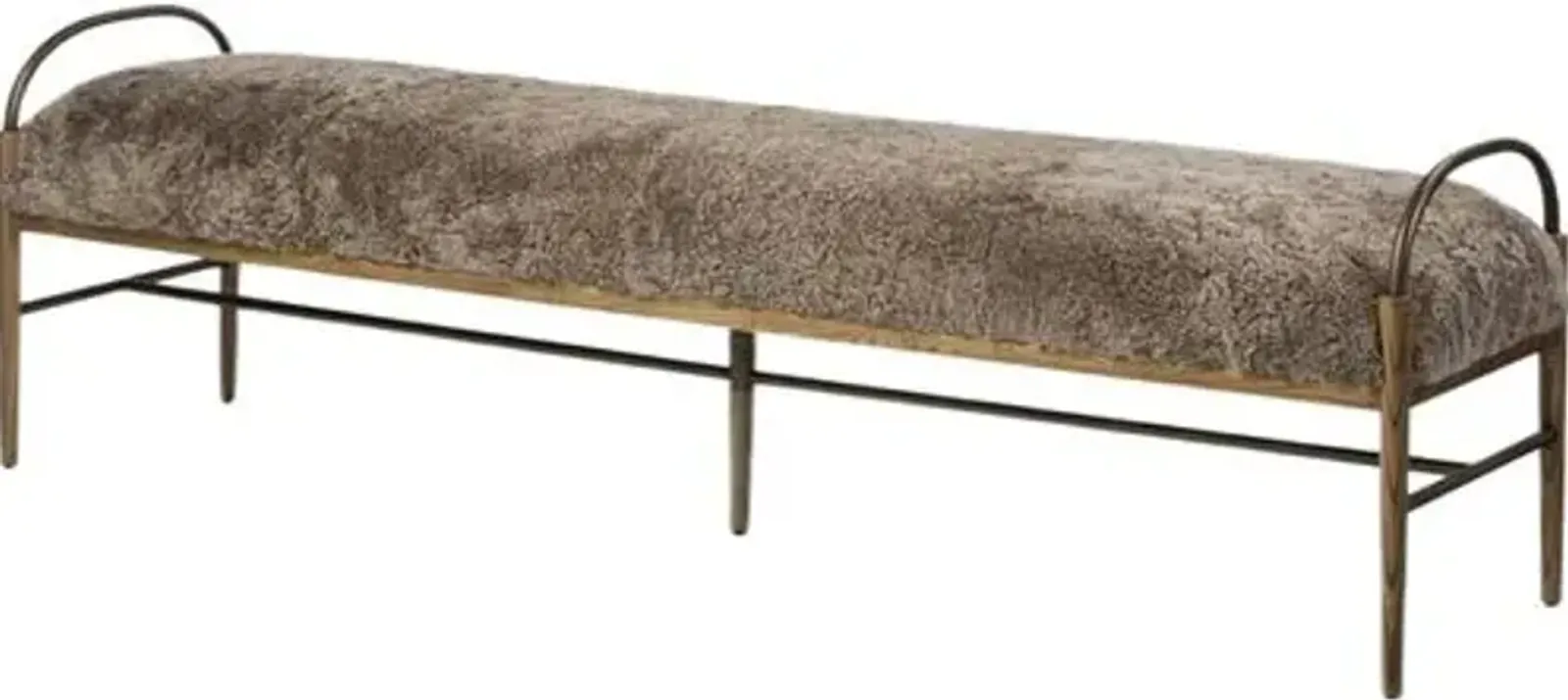 Demi Iron Accent Bench - Amber Lewis x Four Hands - Brown