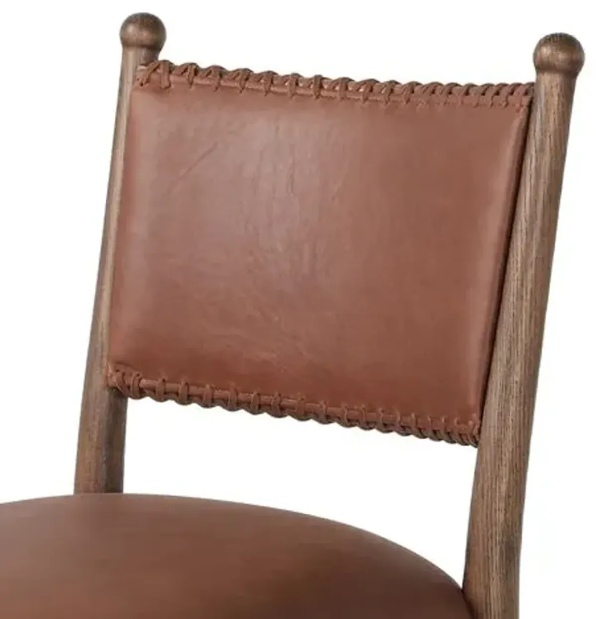 Bella Leather Dining Chair - Dulane Mahogany - Amber Lewis x Four Hands - Brown