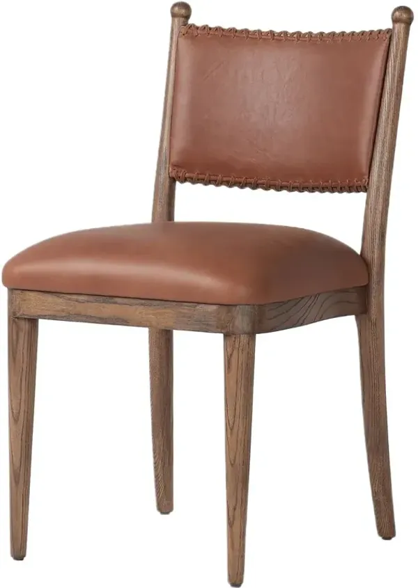 Bella Leather Dining Chair, Dulane Mahogany