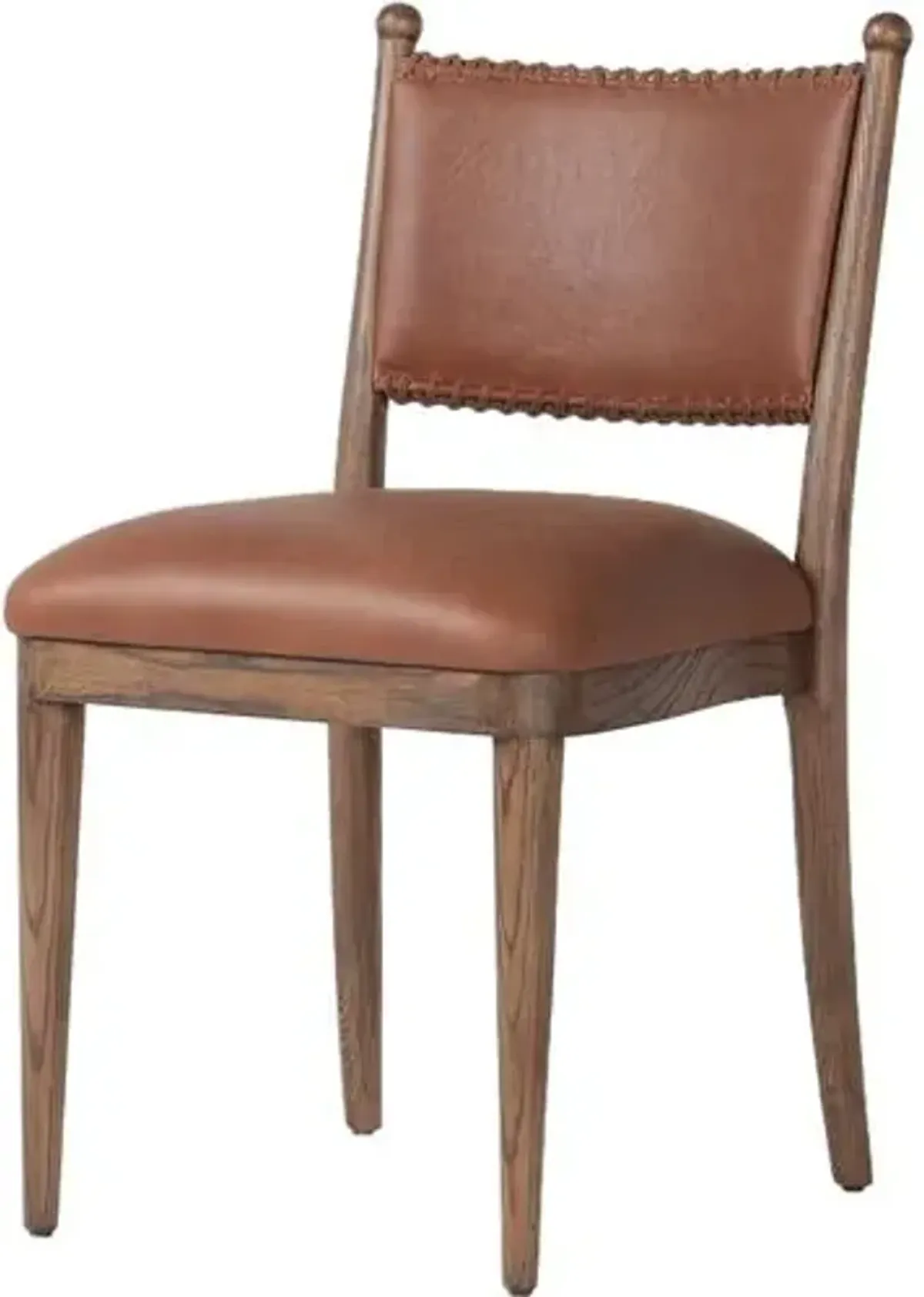 Bella Leather Dining Chair - Dulane Mahogany - Amber Lewis x Four Hands - Brown