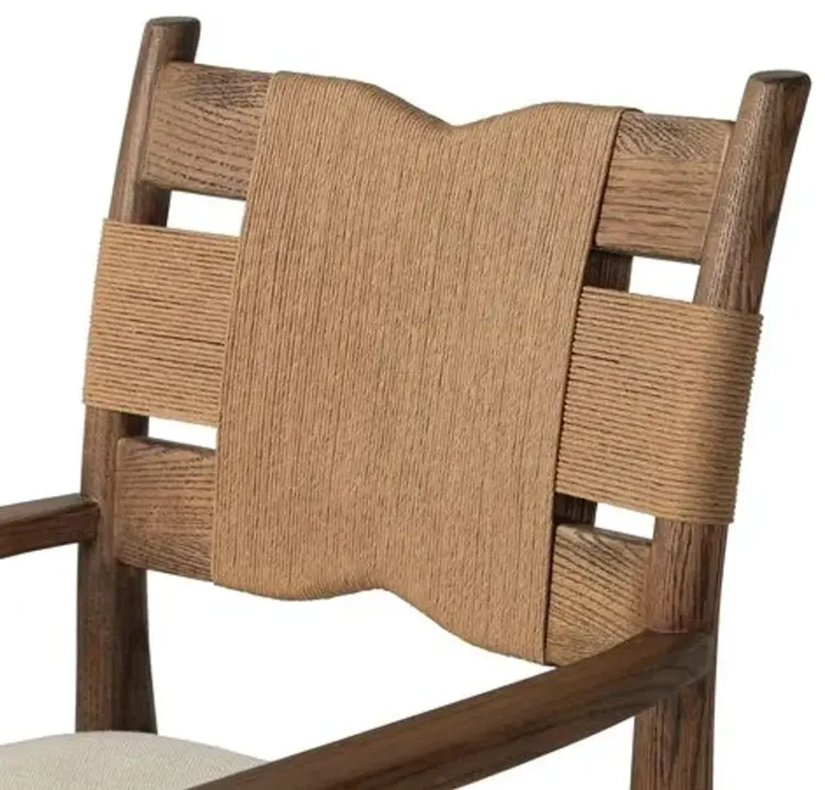 Tova Dining Armchair - Bergamo Parchment Linen/Paper Cord - Amber Lewis x Four Hands - Beige