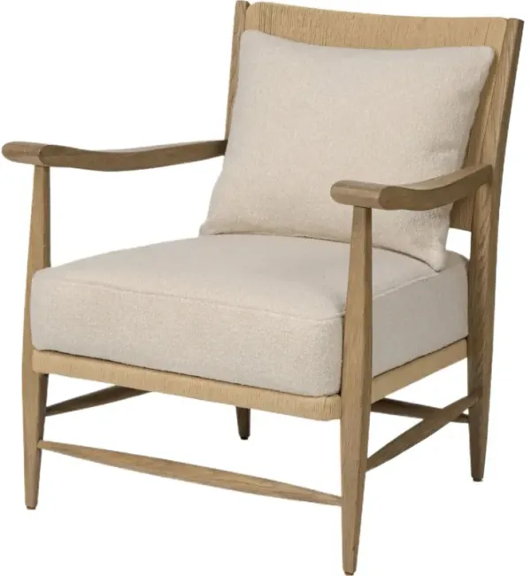 Godfrey Chair, Natural Paper Cord/Cream Boucle