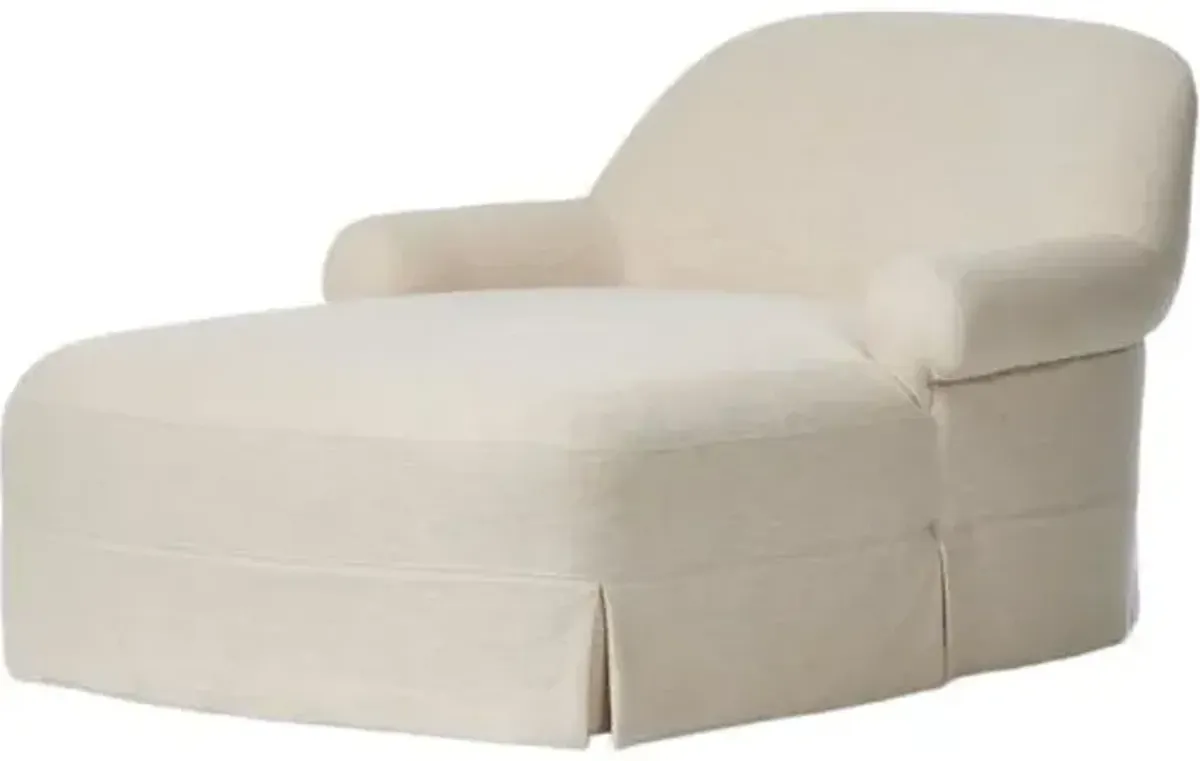 Arden Chaise Lounge - Bergamo Parchment - Amber Lewis x Four Hands - Beige - Comfortable, Sturdy, Stylish