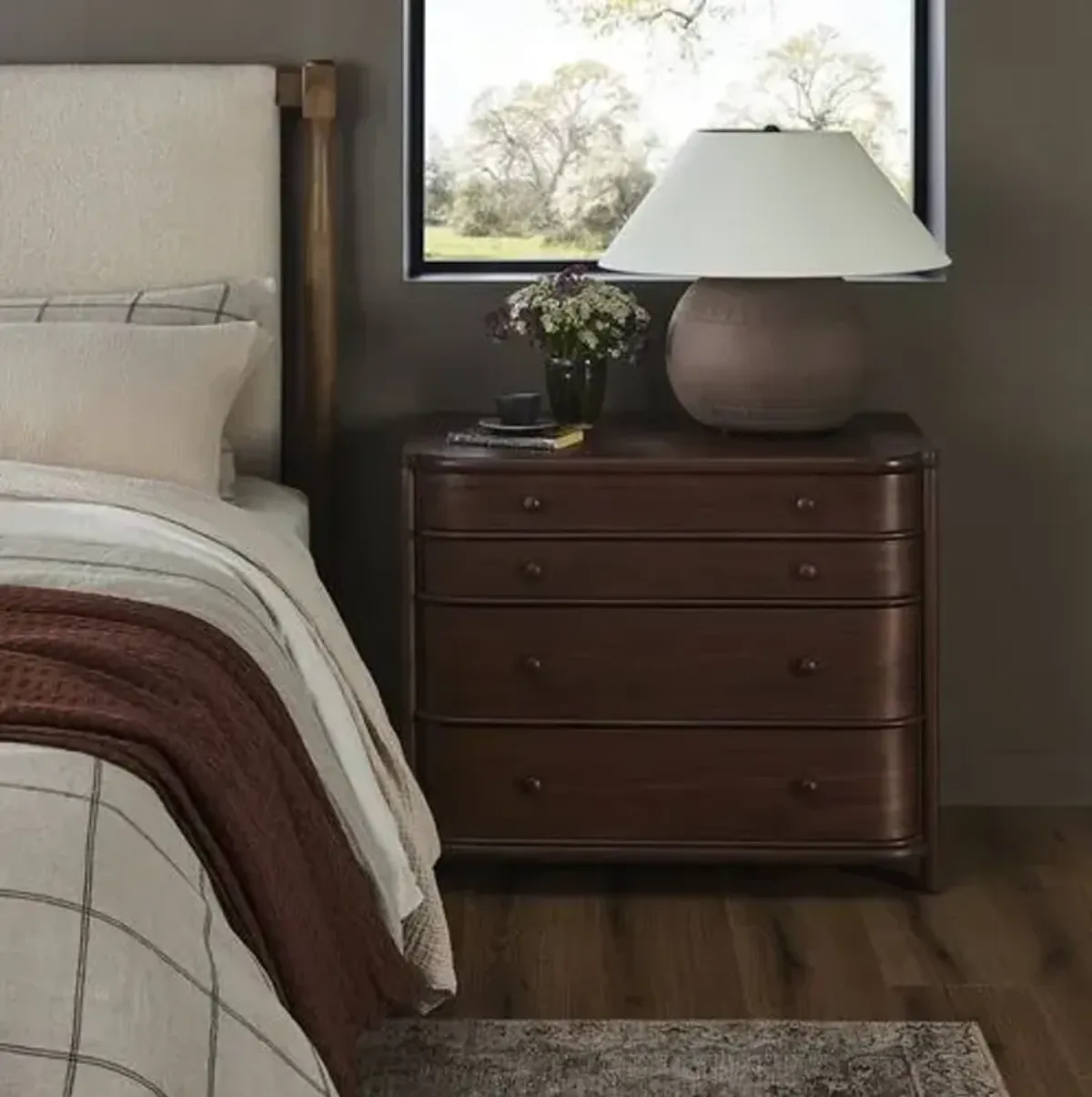 Agatha Nightstand - Dark Brown Walnut - Amber Lewis x Four Hands