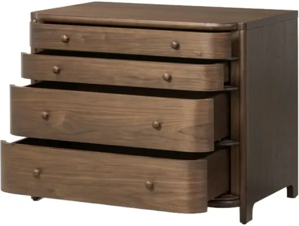 Agatha Nightstand, Dark Brown Walnut
