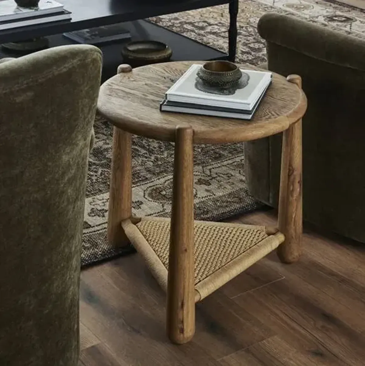 Salvador End Table - Aged Smoked Oak Resawn - Amber Lewis x Four Hands - Brown