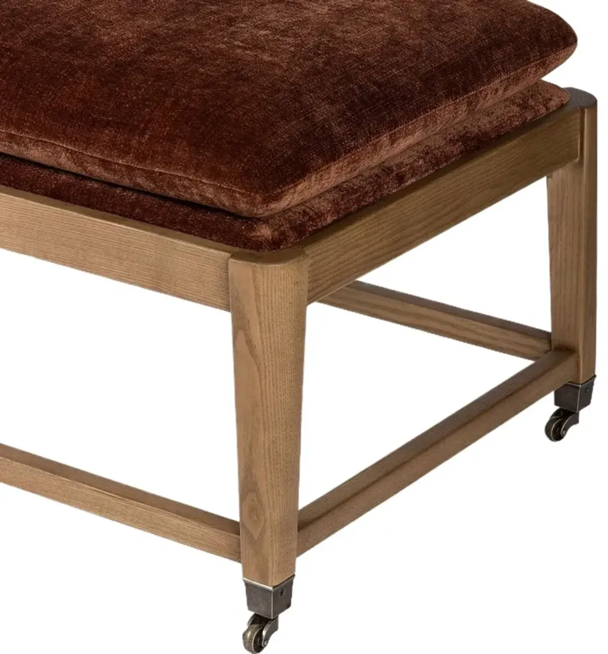Eleanor Velvet Accent Bench, Altair Sienna