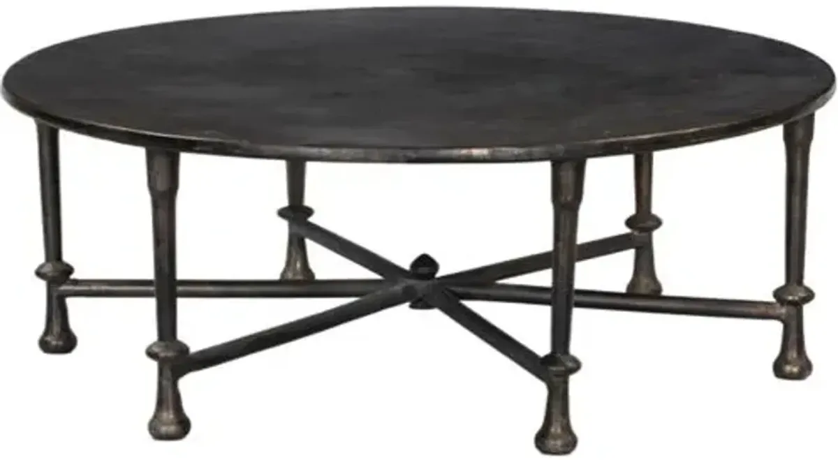 Leblanc Outdoor Coffee Table - Distressed Bronze - Amber Lewis x Four Hands - Brown