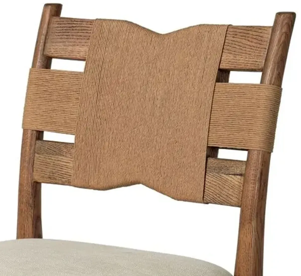 Tova Dining Chair - Bergamo Parchment Linen/Paper Cord - Amber Lewis x Four Hands - Beige