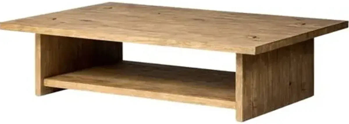 Zeno Coffee Table - Distressed Blonde Oak - Amber Lewis x Four Hands - Brown