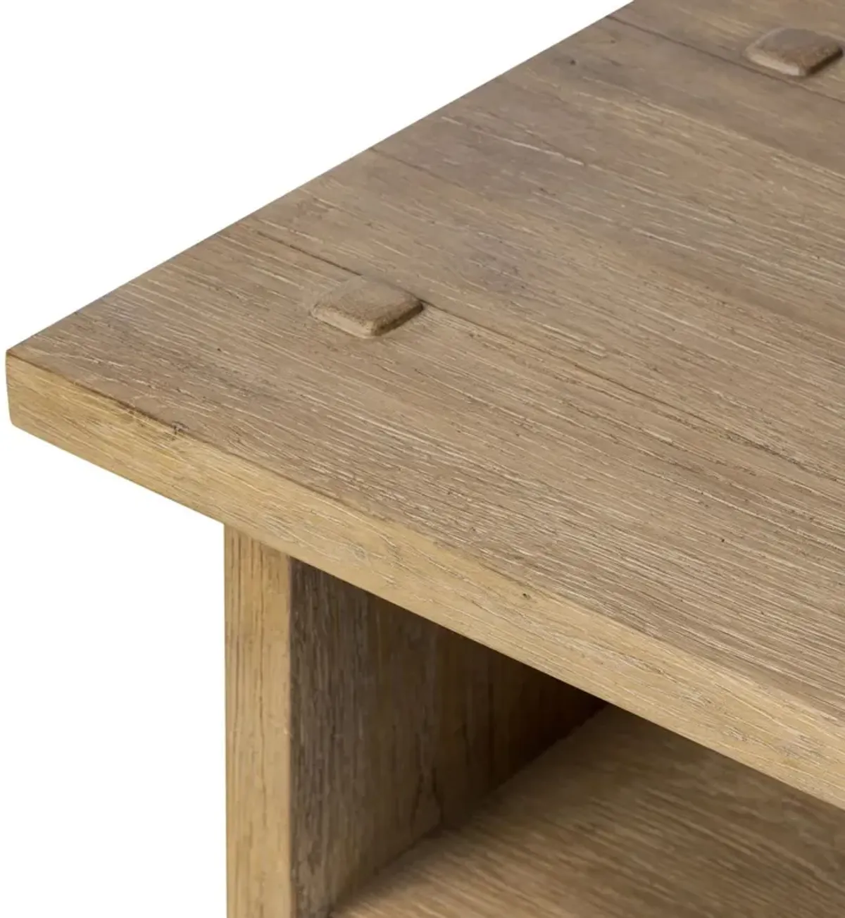 Zeno End Table, Distressed Blonde Oak