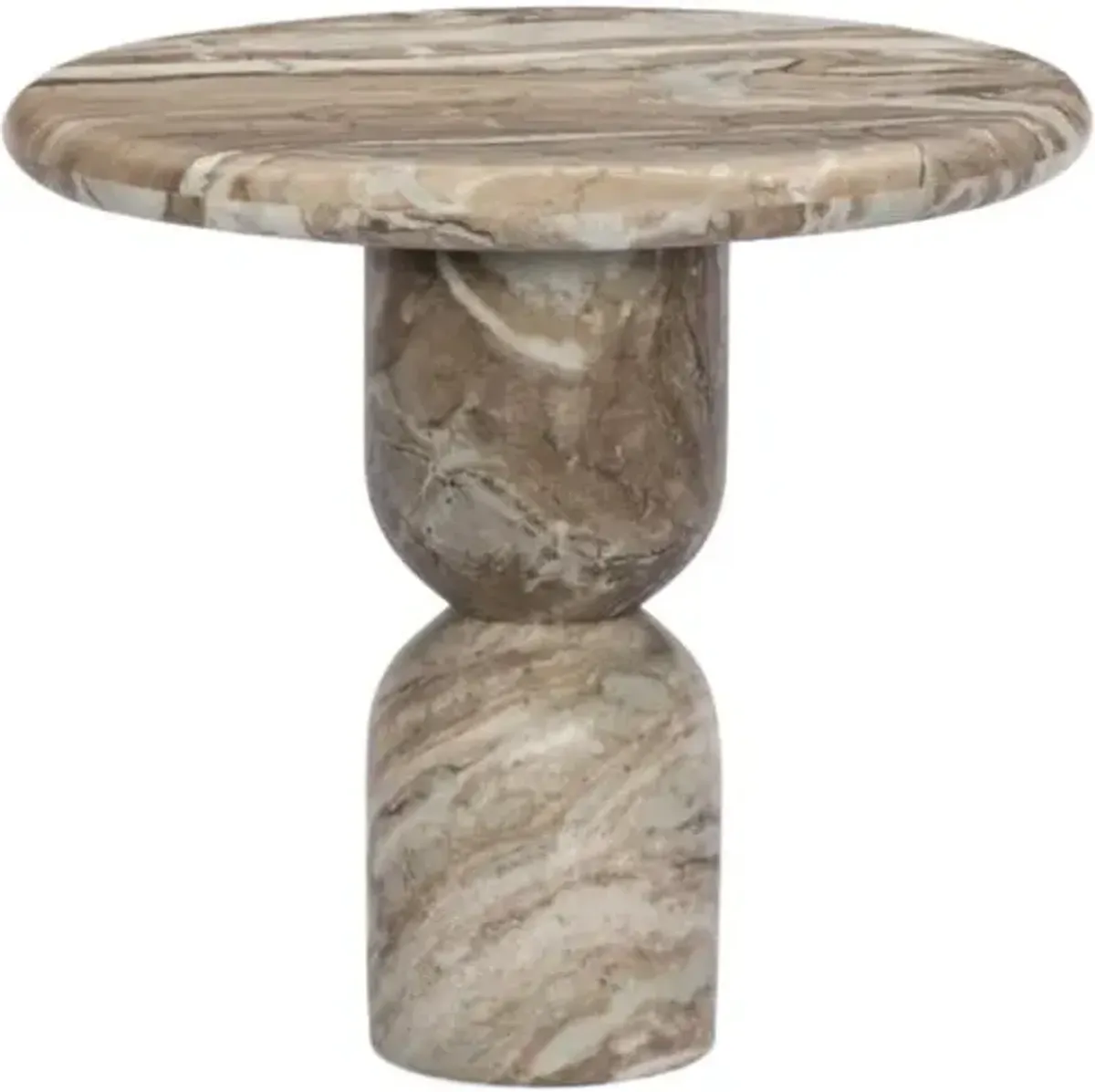 Figueroa End Table - Sawar Marble - Amber Lewis x Four Hands - Brown