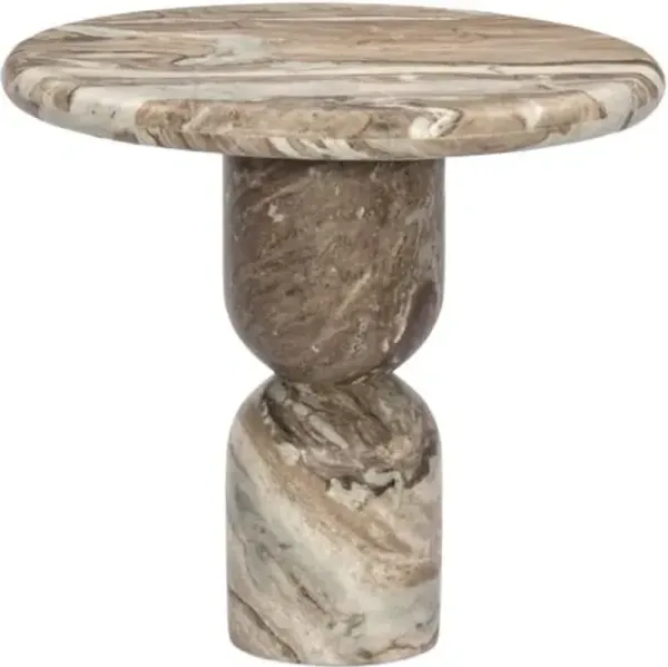 Figueroa End Table - Sawar Marble - Amber Lewis x Four Hands - Brown