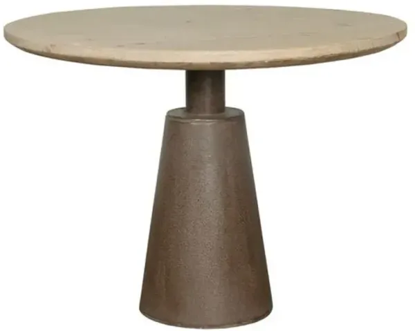 Carlena 39" Round Pedestal Table - Weathered Natural - Handcrafted - Brown