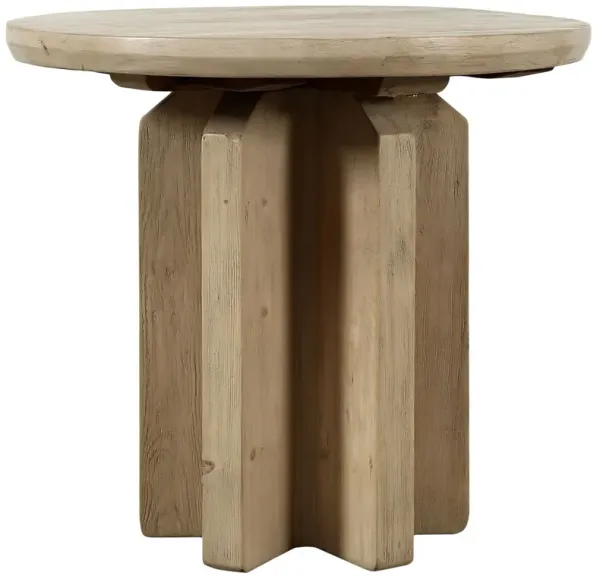 Jovie Round Side Table, Natural Reclaimed Pinewood