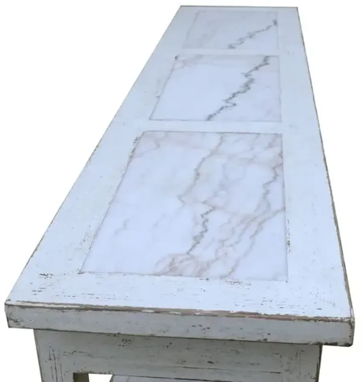 Althea Marble Top Console Table - Handcrafted - White