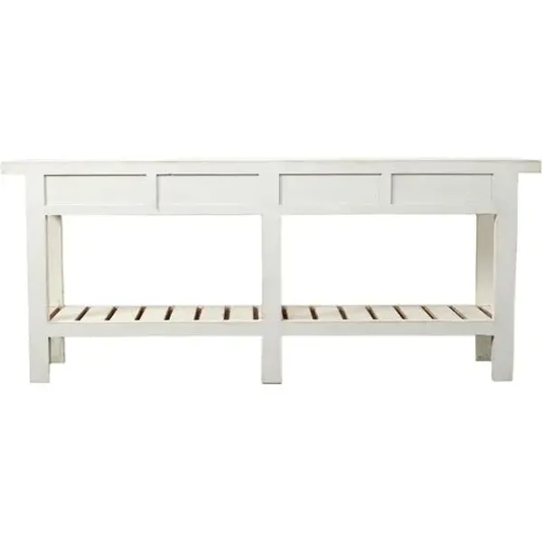 Althea Marble Top Console Table - Handcrafted - White