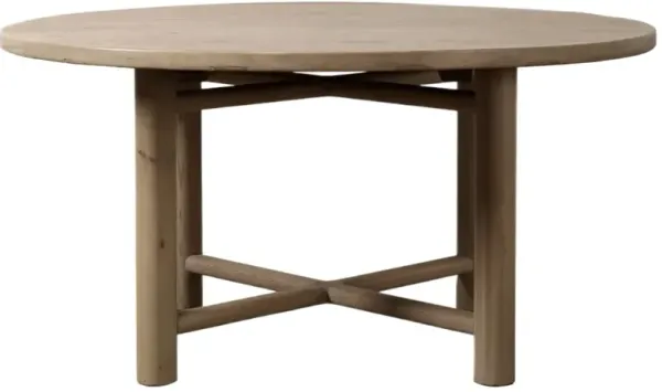 Alfie 60" Round Dining Table, Natural Reclaimed Pinewood