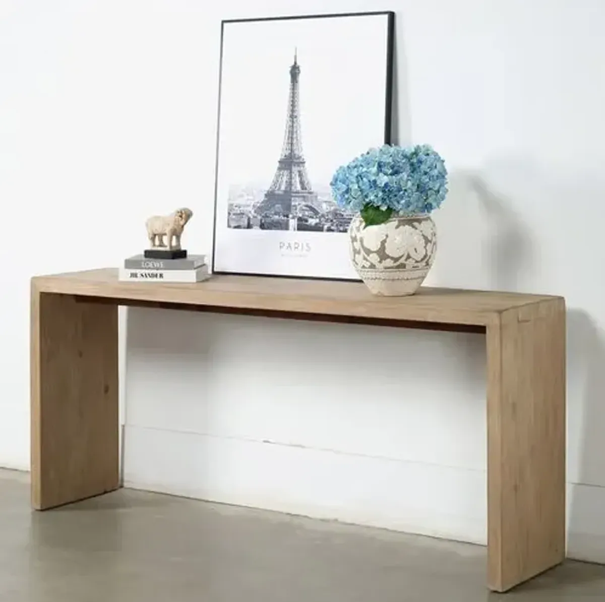 Jordana 72" Console Table - Natural Reclaimed Pinewood - Handcrafted - White