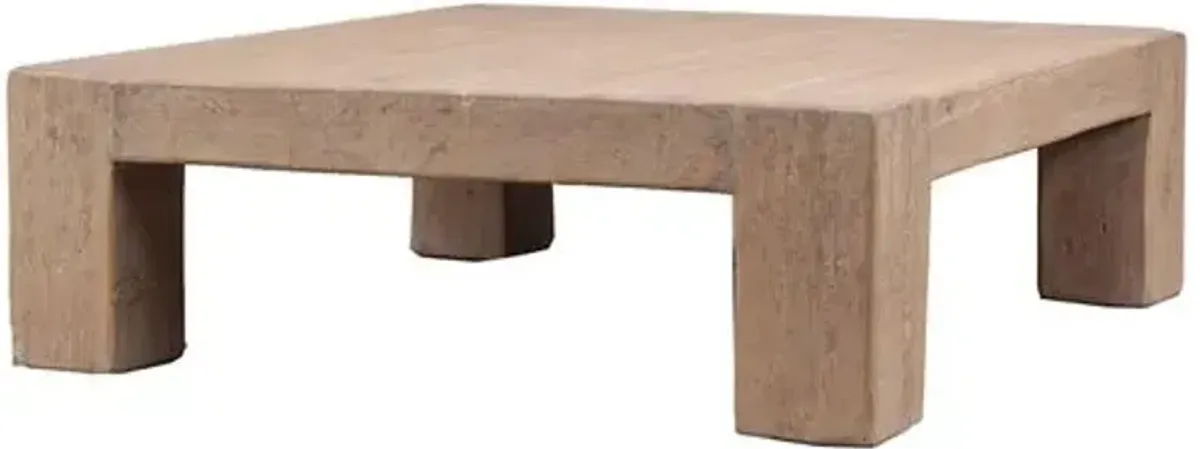 Kaelani 55" Square Coffee Table - Natural Reclaimed Pinewood - Brown