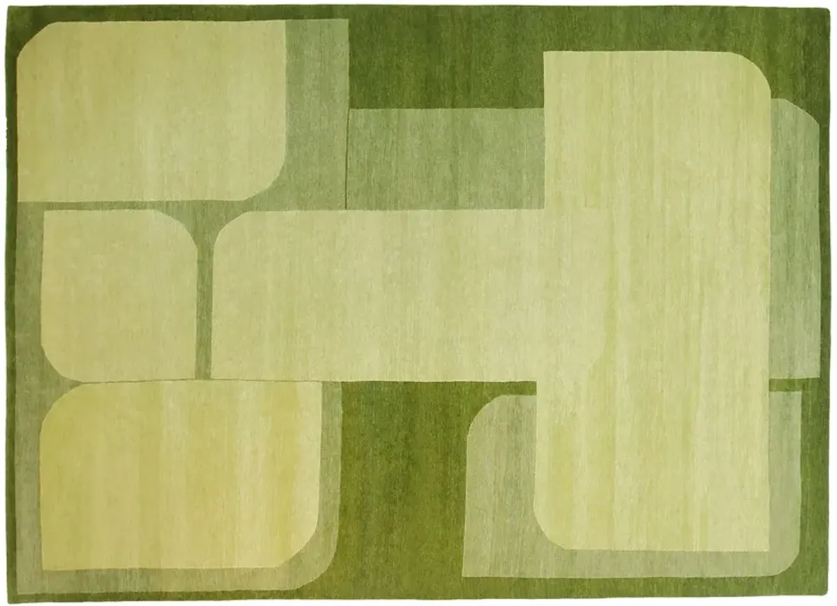 Palm Rug, 9x12, Green