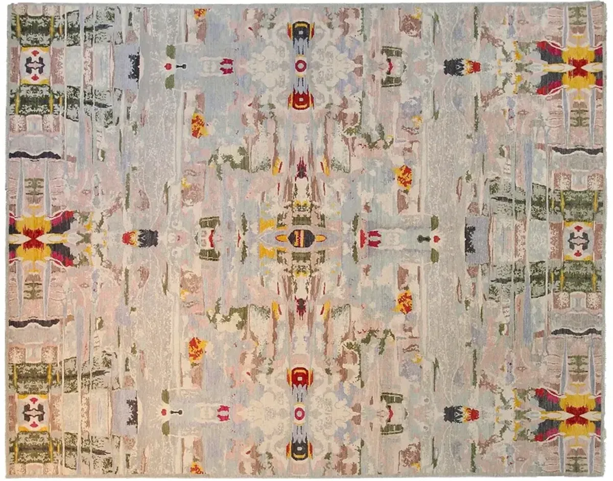 Sari Wool Graphic Rug, Ivory, 9x12