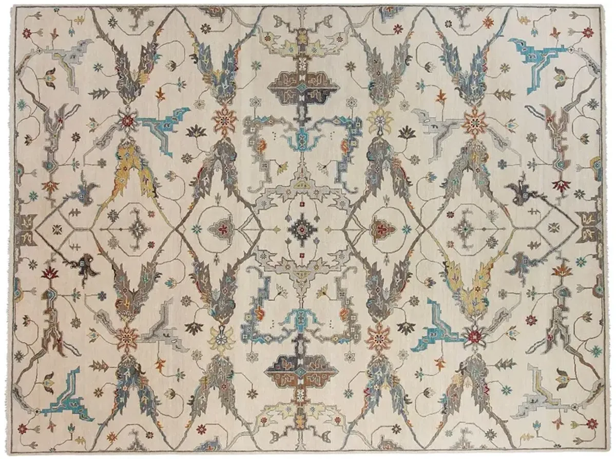 Sari Wool Oushak Rug, 8x10, Ivory