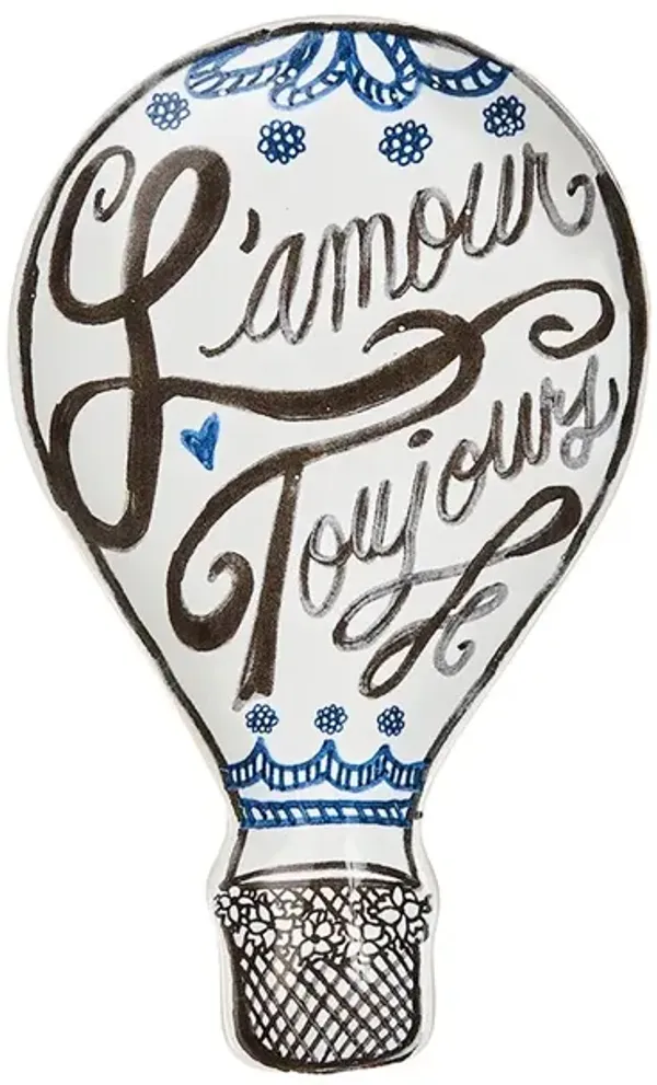 L'Amour Toujours 6" Hot Air Balloon Tray, White