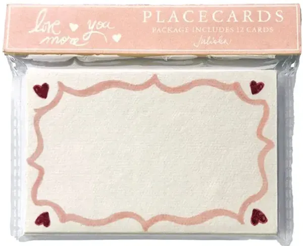 S/12 Love You More Place Cards, Pink