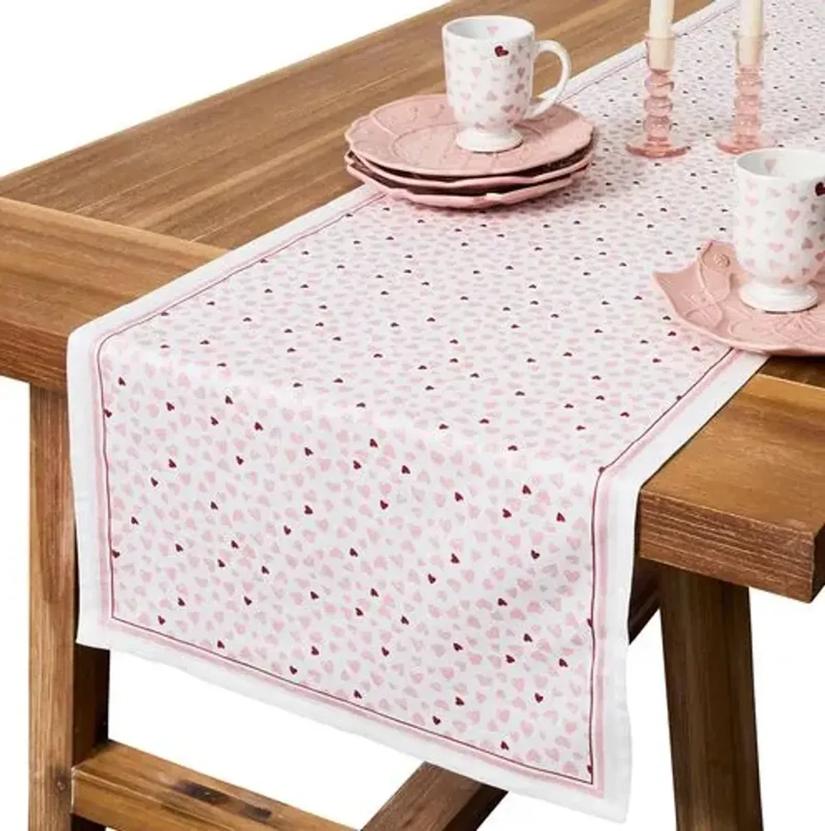 Love You More 18" x 90" Table Runner - Pink - Juliska