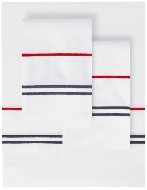 Classic Stripe Sheet Set, Red/Blue