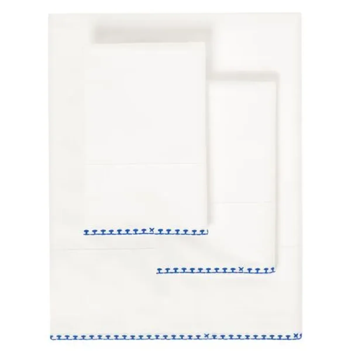 Precious Pearl Sheet Set - Belle Epoque - Blue, 300 Thread Count, Egyptian Cotton Sateen, Soft and Luxurious