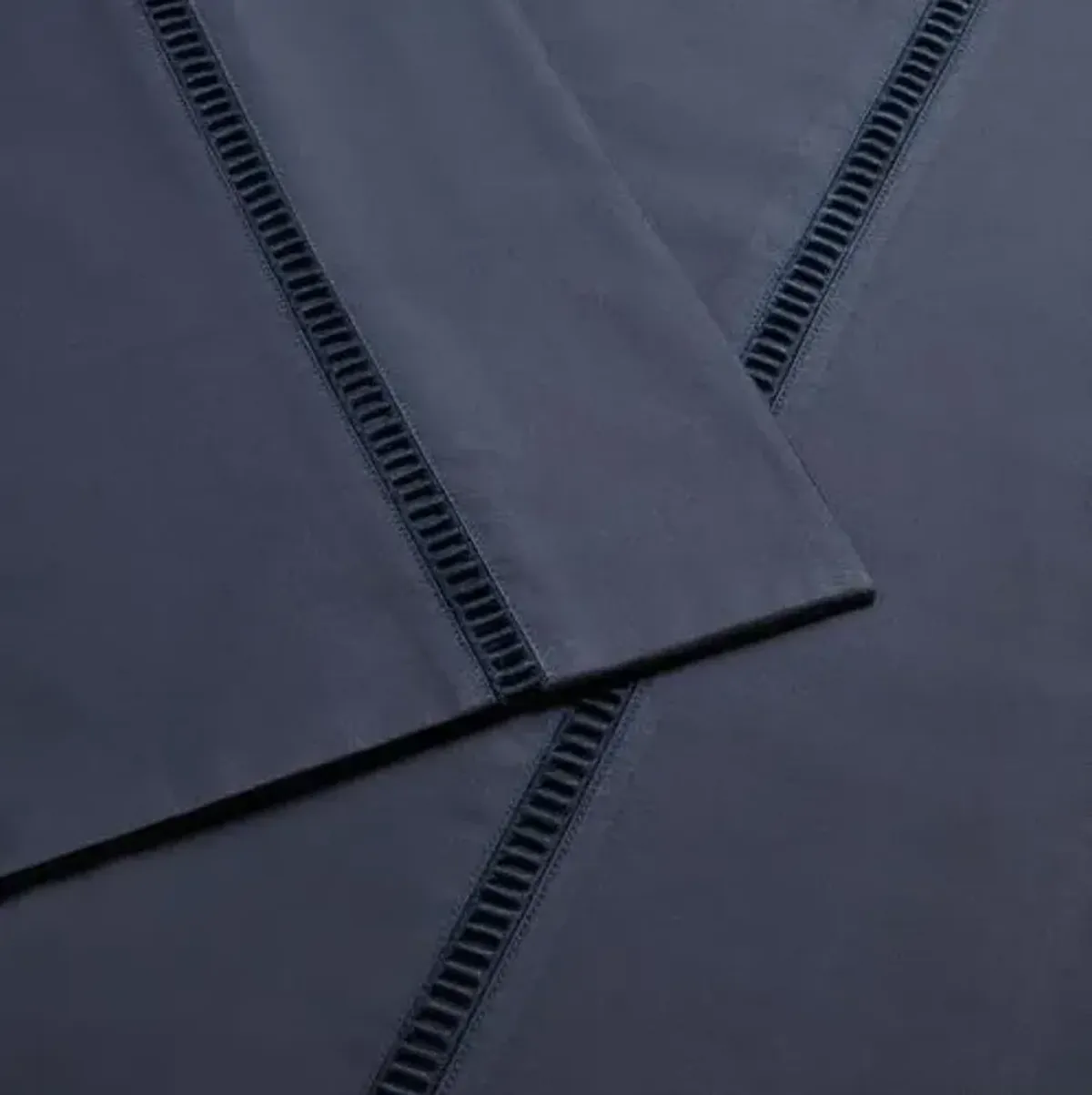 Ladder Lace Sheet Set - Belle Epoque - Blue, 300 Thread Count, Egyptian Cotton Sateen, Soft and Luxurious