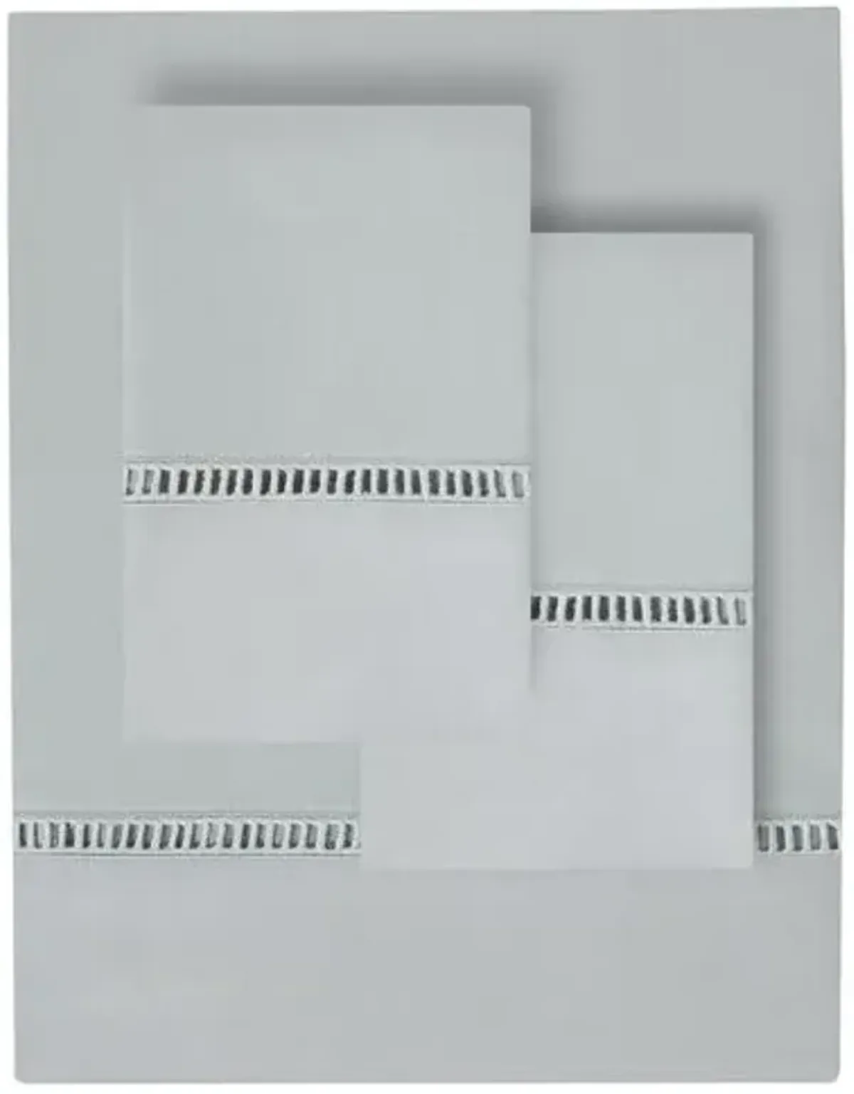 Ladder Lace Sheet Set - Belle Epoque - Gray, 300 Thread Count, Egyptian Cotton Sateen, Soft and Luxurious