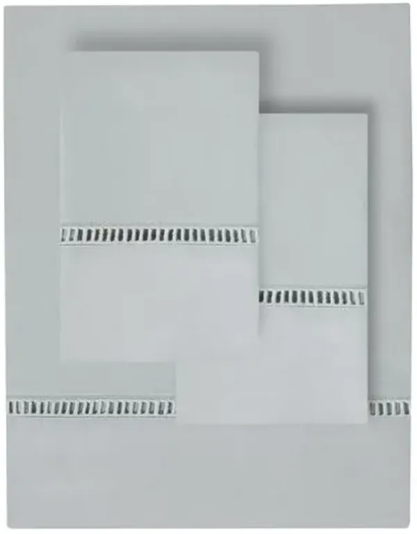 Ladder Lace Sheet Set - Belle Epoque - Gray, 300 Thread Count, Egyptian Cotton Sateen, Soft and Luxurious