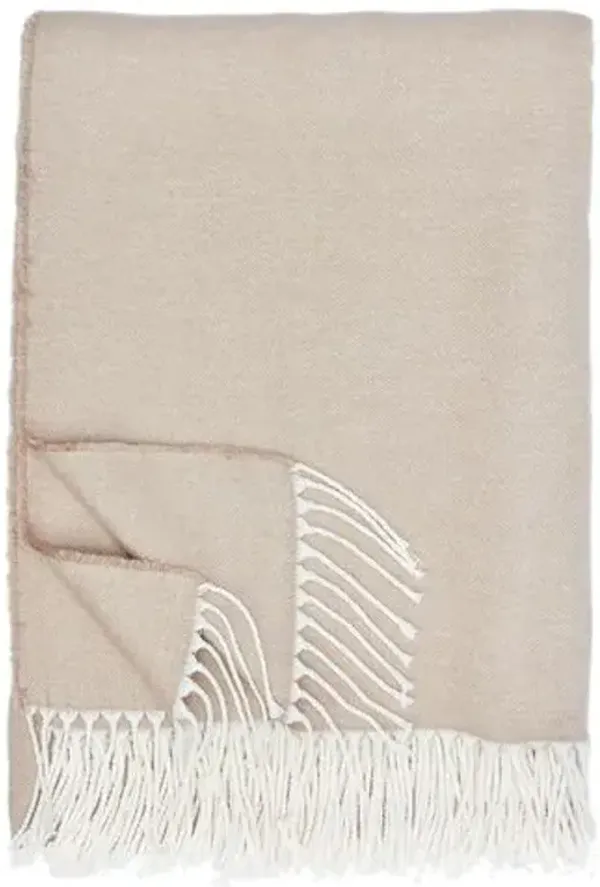 Stella Brushed Cotton Throw - Belle Epoque - Brown - Lightweight, Soft, Warm