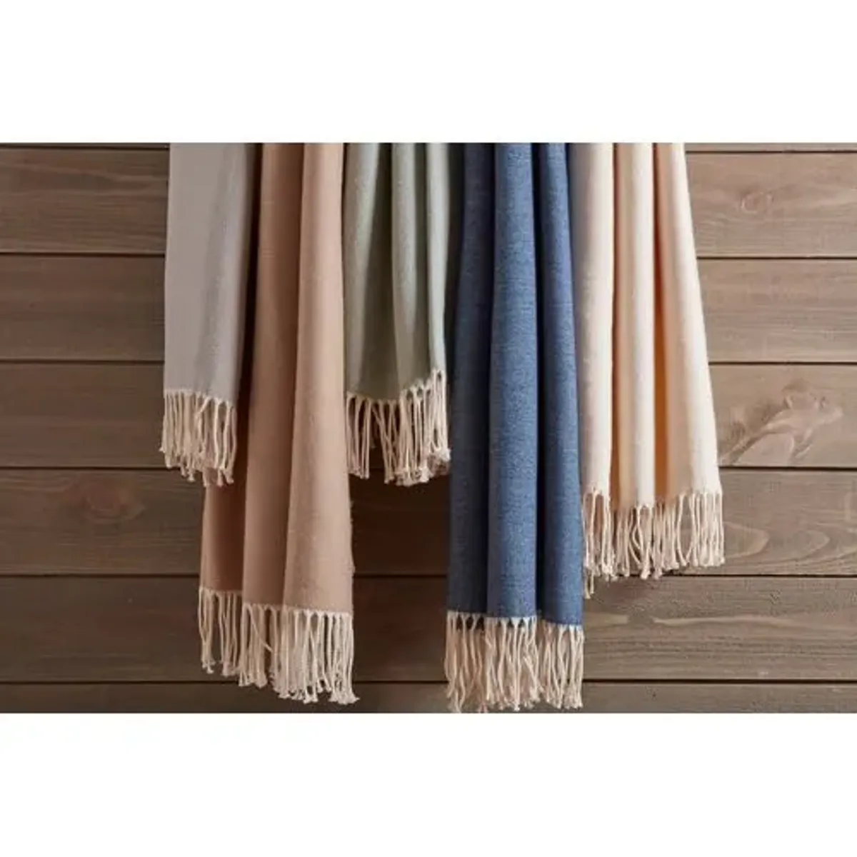 Stella Brushed Cotton Throw - Belle Epoque - Gray - Lightweight, Soft, Warm