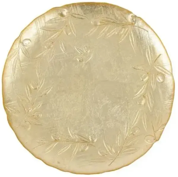 Moon Glass Olive Round Platter - VIETRI - Gold