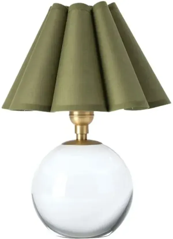 Giorgio Mini Crystal Scallop Shade Table Lamp - Regina Andrew - Green
